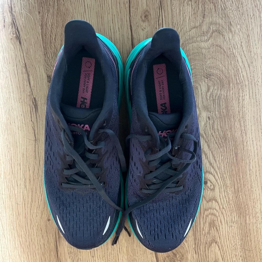 Hoka Women's Navy and Teal Sneakers